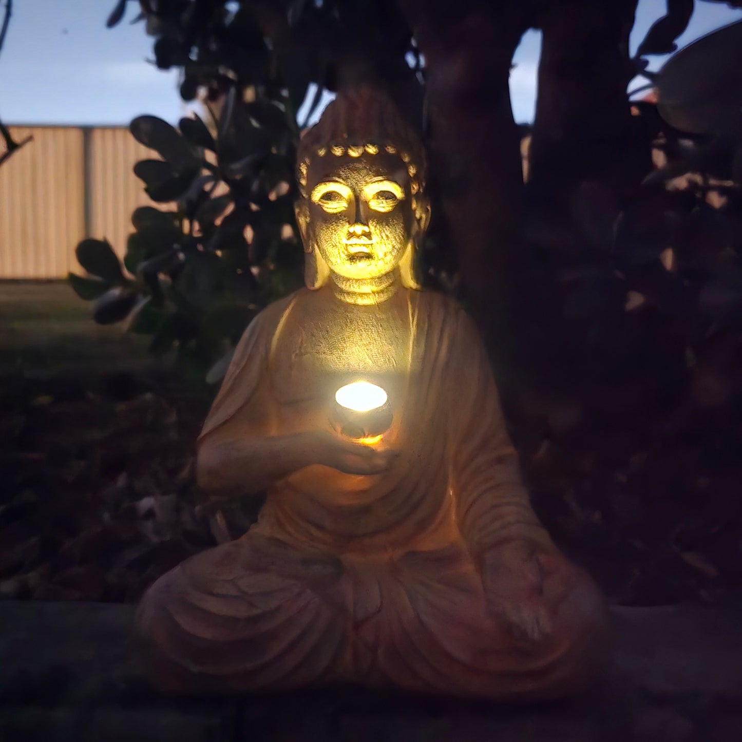 Zen Garden Solar Buddha Statue
