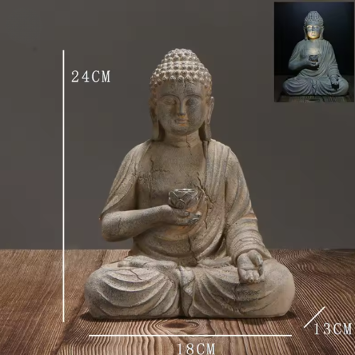 Zen Garden Solar Buddha Statue