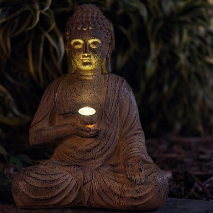 Zen Garden Solar Buddha Statue