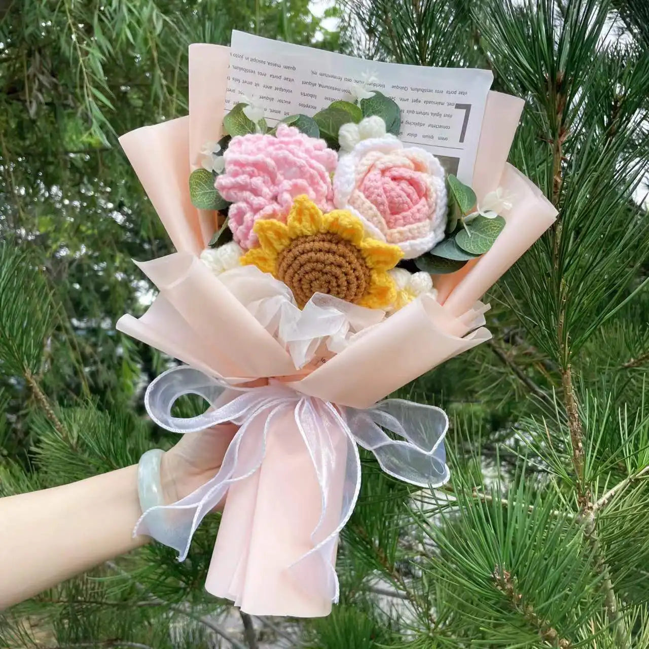 Crochet Flower Bouquet — Handmade Keepsake, Never Fades