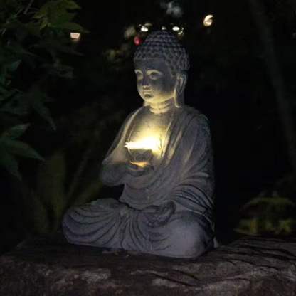Zen Garden Solar Buddha Statue